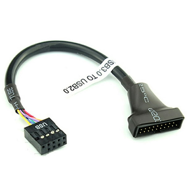 Cables 1 pc USB 3.0 20 Pin Female to USB 2.0 9 Pin Mainboard Motherboard Male Housing Cable Adapter Extension Cable Cable Length: 16cm 